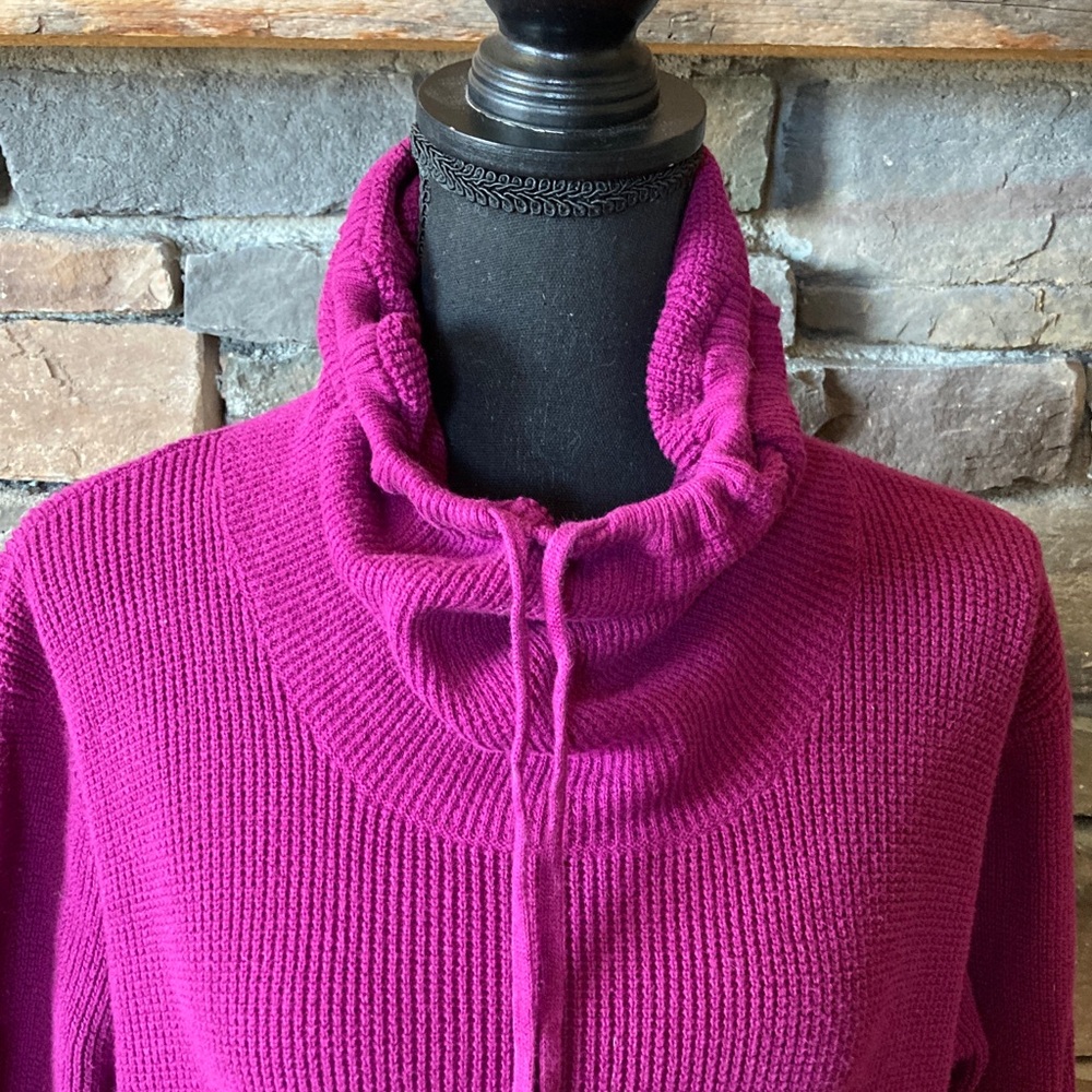 Lauren Ralph Lauren Waffle Knit Thermal Cowl Mock Neck Pullover Sweater - Picture 11 of 13